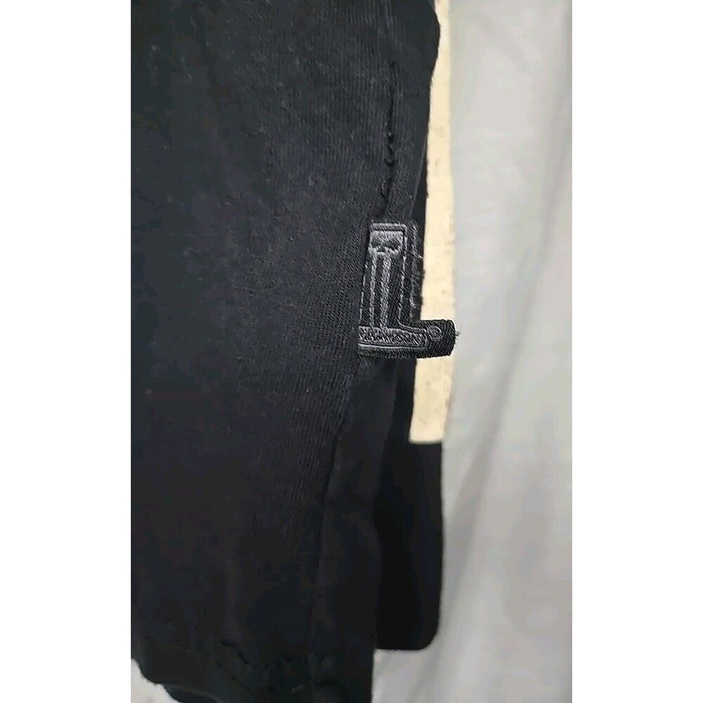 Harley Davidson Mens Shirt, Sz Large Black Orange White Stripe No. 1 Patch - Picture 5 of 9